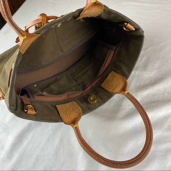 Dooney Bourke Handbag Canvas Leather Handle Trim - Picture 6 of 13